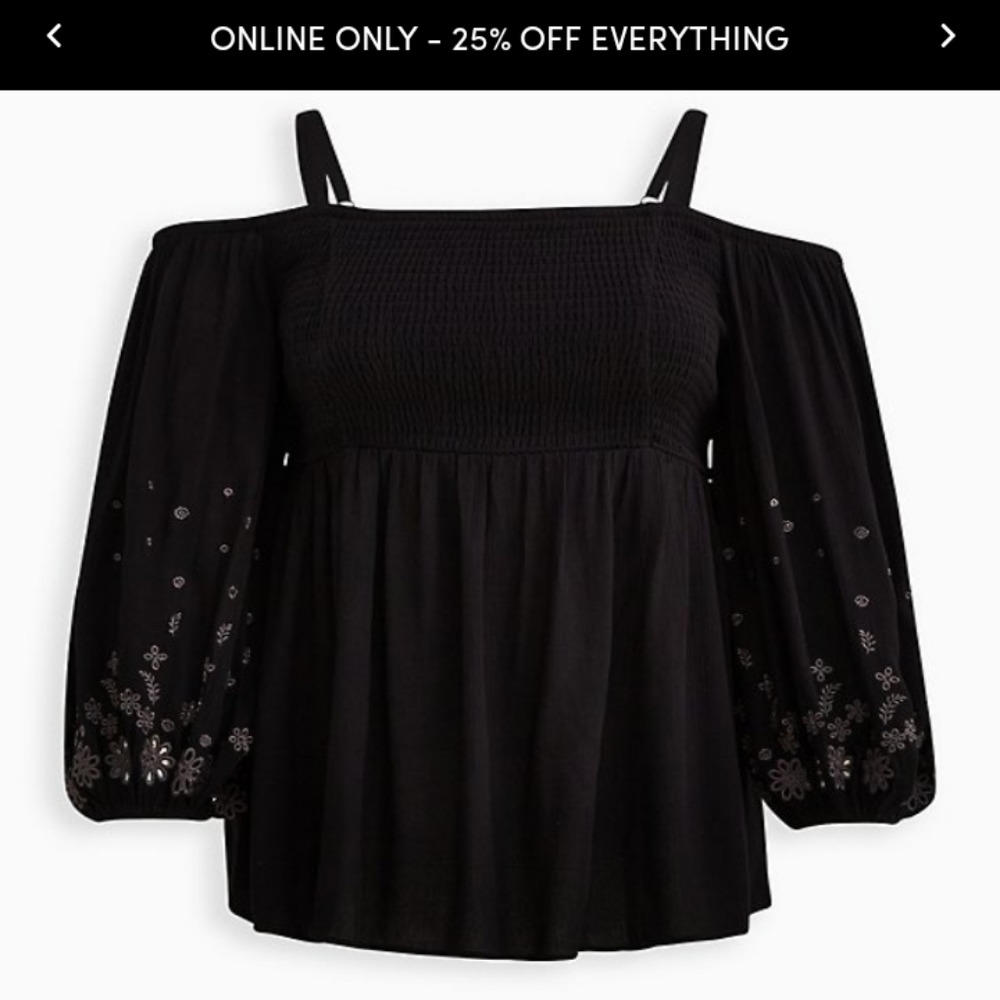 NWT Size 1 Torrid Black blouse
